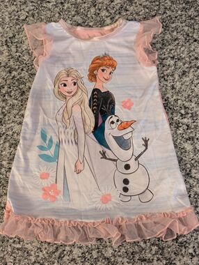 Disney Frozen Elsa, Anna & Olaf Nightgown in Pink and White